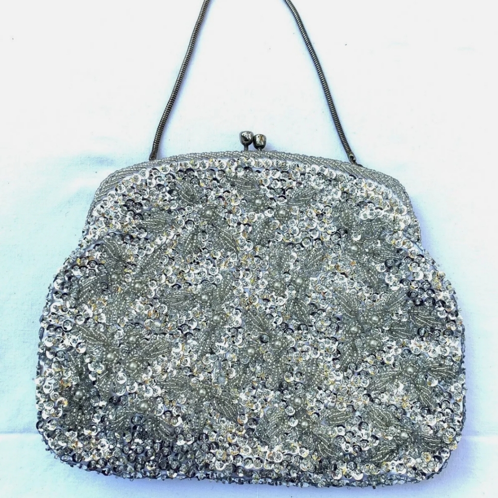 Silver sequin mini purse - Picture 1 of 11